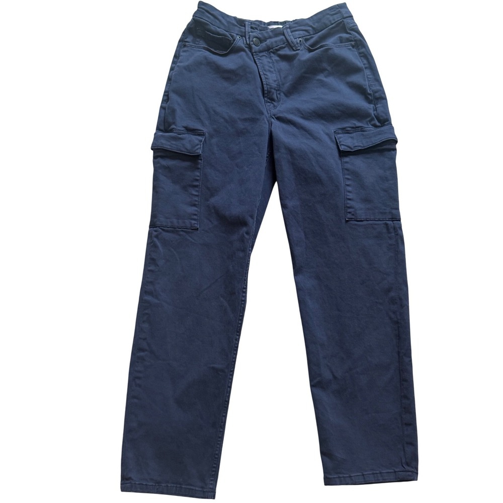 Good American Army Cargo Jeans‎ Women's 6/28 Blue Rinse Cargo Pants Y2K Utility